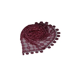 Box checkered circular design stole with sequence - Maroon